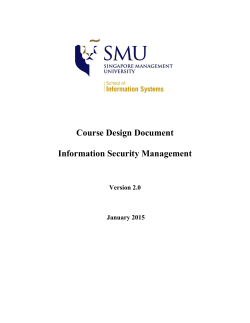 Course design document - School of Information Systems