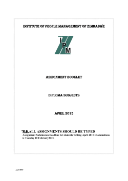 Diploma Assignment Booklets Here