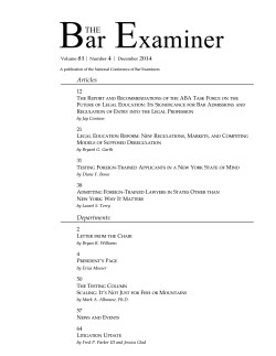 The Bar Examiner Volume 83, No. 4, December 2014