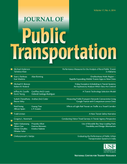 Volume 17, No 4, 2014 - National Center for Transit Research