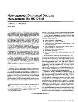 Heterogeneous Distributed Database Management: The HD-DBMS