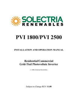 PVI 1800/PVI 2500 - Solectria Renewables