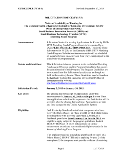 GUIDELINES - KY SBIR-STTR Matching Funds