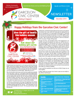 Newsletter - Garcelon Civic Center