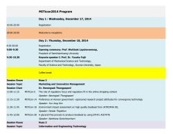 MITicon2014 Program - Management and Innovation Technology