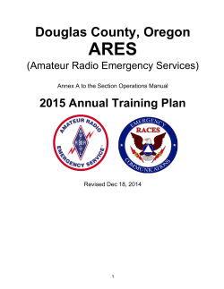 ARES Training Schedule
