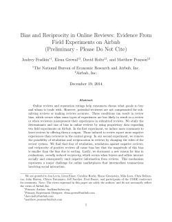 Bias and Reciprocity in Online Reviews: Evidence