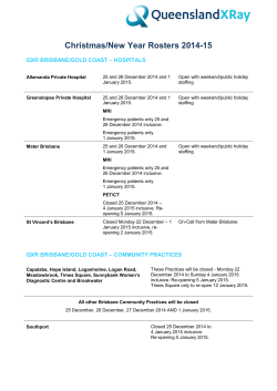 Christmas/New Year Rosters 2014-15 - Queensland X-Ray