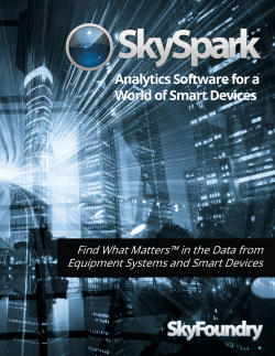 Analytics Software for a World of Smart Devices