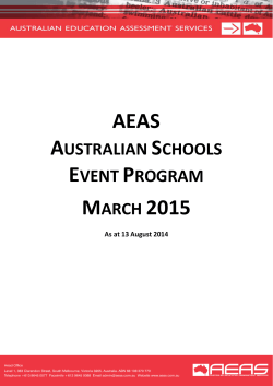 AUSTRALIAN SCHOOLS EVENT PROGRAM MARCH 2015