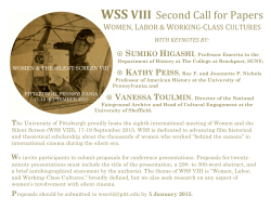 WSS VIII Second CFP - Women and Film History International