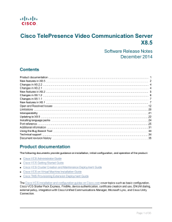 Cisco TelePresence Video Communication Server Release Note