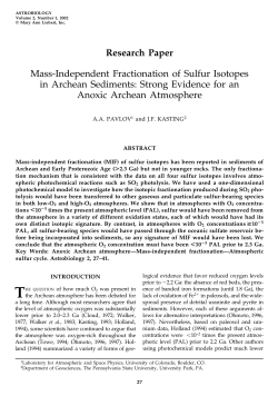 Mass-Independent Fractionation of Sulfur Isotopes