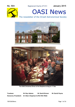 OASI News - the Orwell Astronomical Society, Ipswich