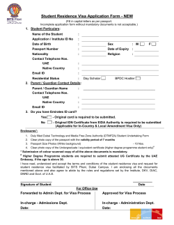 Student Residence Visa Application Form - NEW