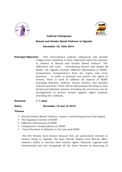 Judicial Colloquium Sexual and Gender Based Violence in Uganda