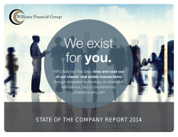 STATE OF THE COMPANY REPORT 2014