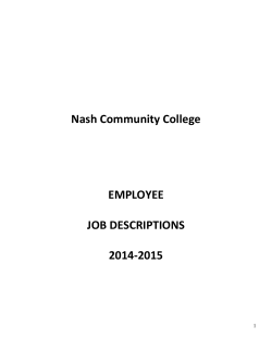 Ncc Job Descriptions - Nash Community College