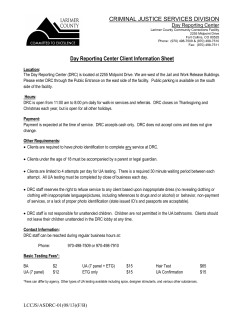 Day Reporting Center Information Sheet