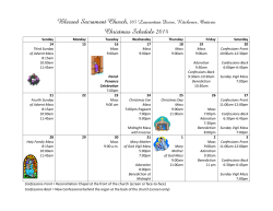 Christmas Schedule 2014 - Blessed Sacrament Parish
