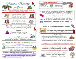 Zion Pentecostal Church Christmas Bulletin 2014