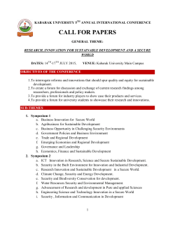 CALL FOR PAPERS - Kabarak University