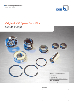Original KSB Spare Parts Kits for Eta Pumps