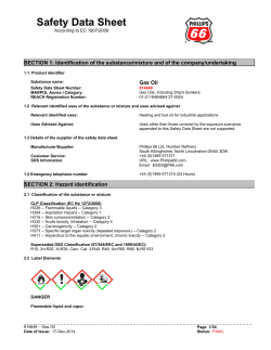 Gas Oil Safety Data Sheet - Hall Bros (Bridlington) Ltd