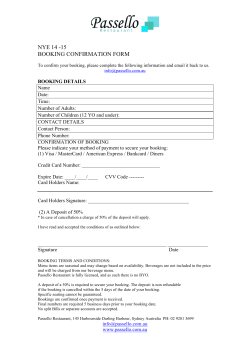NYE 14 -15 BOOKING CONFIRMATION FORM