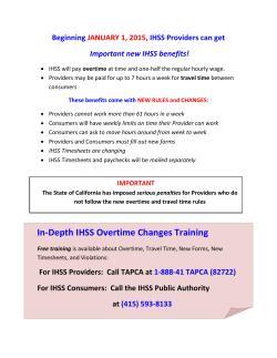 New IHSS Benefits