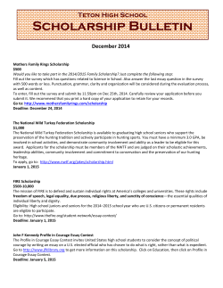 December Scholarship Bulletin