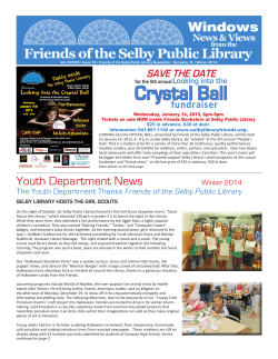View our latest newsletter - Friends of the Selby Public Library
