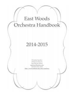 East Woods Orchestra Handbook 2014-2015