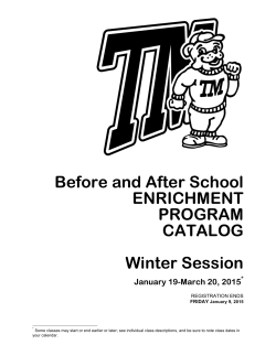 Enrichment Class Catalog-Winter 2015