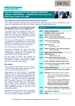 4 March 2015 - Health Leadership Conference