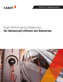 High Performance Materials for Advanced Lithium Ion Batteries