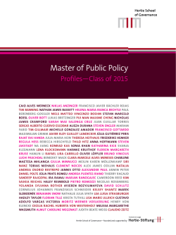 MPP Class of 2015 Profiles - Hertie School of Governance