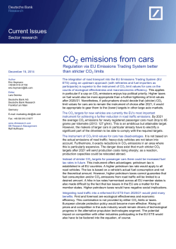 CO2 emissions from cars: Regulation via EU Emissions Trading