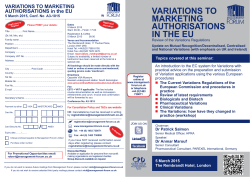 VARIATIONS TO MARKETING AUTHORISATIONS IN THE EU