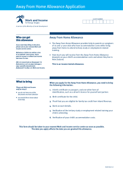 Away From Home Allowance Application form