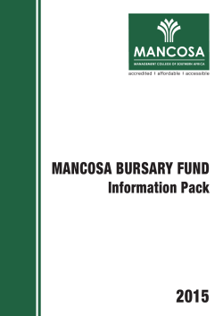 MANCOSA BURSARY 2015.indd