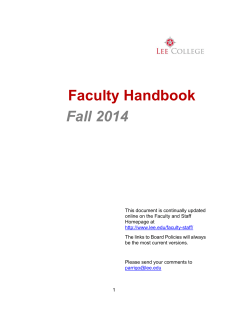 Faculty Handbook Fall 2014