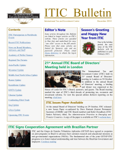 ITIC Bulletin - International Tax and Investment Center