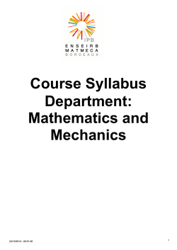 Course Syllabus - Enseirb