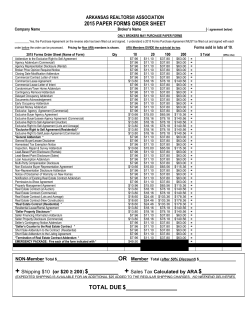 2015 Paper Forms Order Sheet - Arkansas Realtors Association
