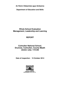 Whole School Evaluation, Management, Leadership and Learning