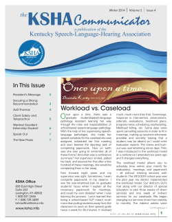 Winter/Issue 4/Volume 2 - Kentucky Speech-Language