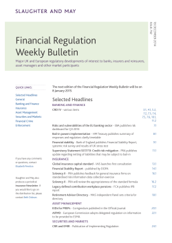 Financial Regulation Weekly Bulletin