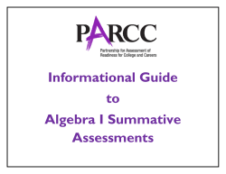 Informational Guide to PARCC Math Summative Assessments