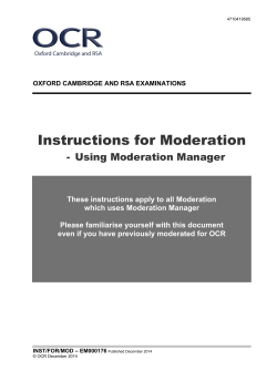 Instructions for Moderation